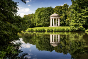 Leibniz Temple in the Georgengarten of Hanover as part of the Herrenhäuser Gardens, Lower Saxony, Germany Leibniz Temple in the Georgengarten of Hanover as part of the Herrenhäuser Gardens, Lower Saxony, Germany